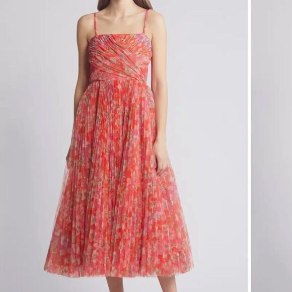 Hutch Anthropologie Quinn Pleated Midi Cocktail Dress - Picture 2 of 8